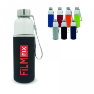 Glasflaske med neopren cover 500ml